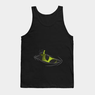 Funny Cute Visitor Alien Looks Out Of Belly Tank Top